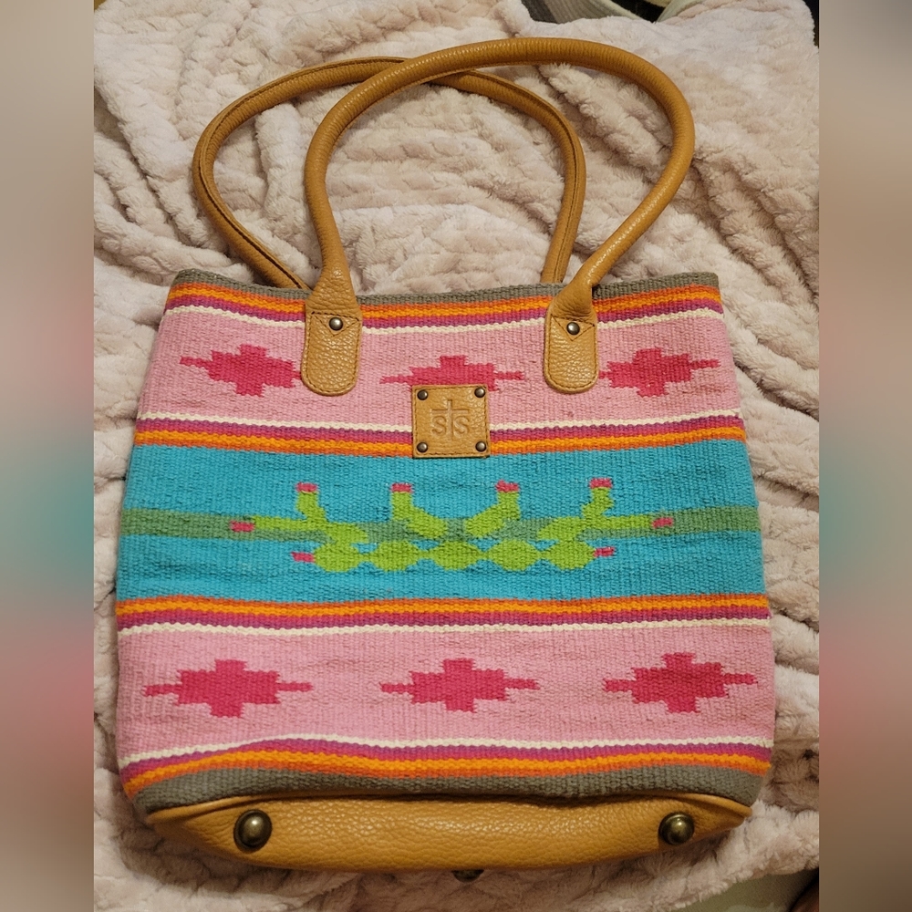 STS Ranchwear Cactus Serape Tote Bag